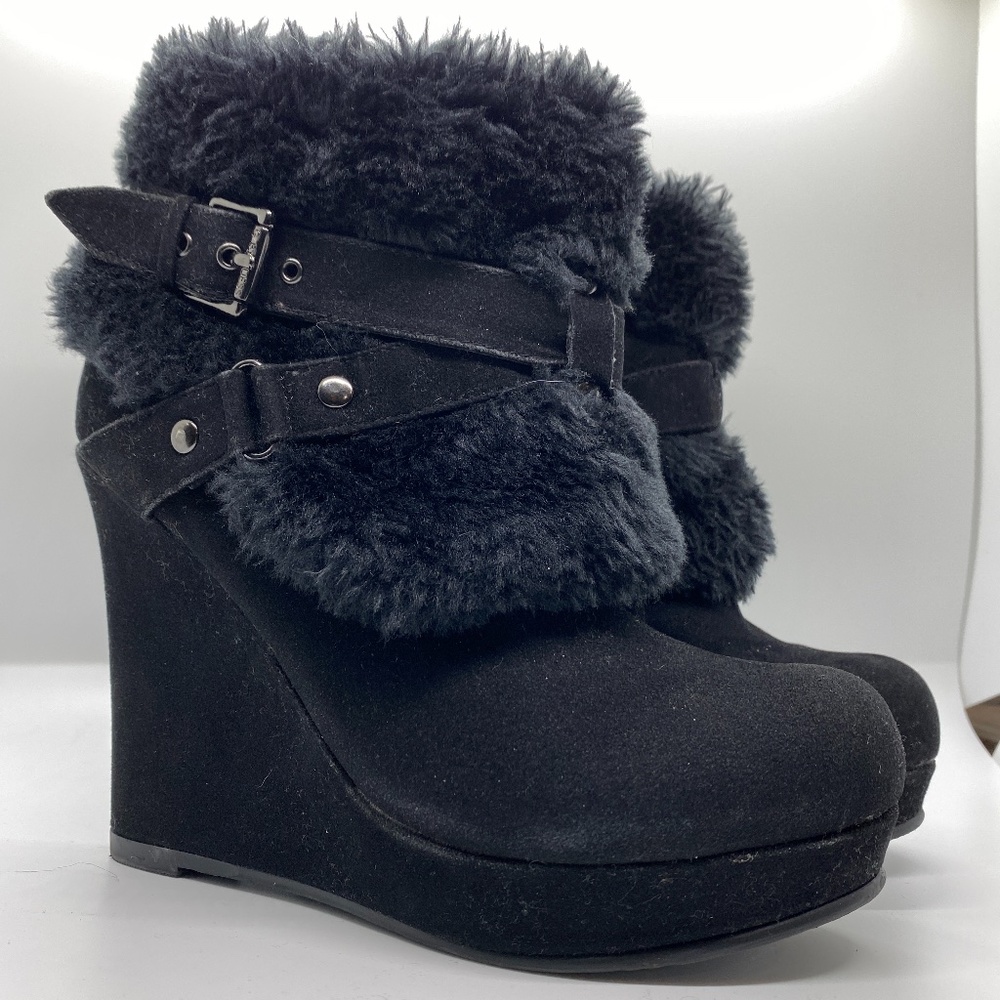Black Fur Heeled Boot GUESS